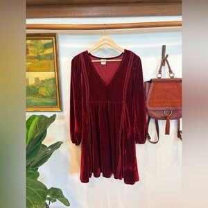 Red Velvet Babydoll Mini Dress – Alexis Rose Vibes – Size Small